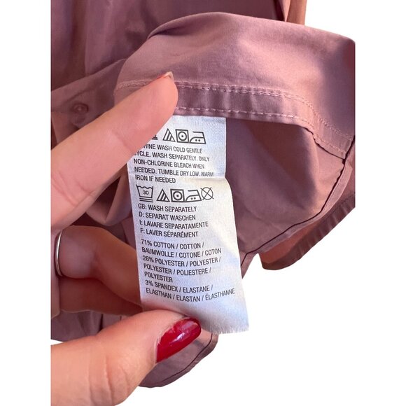 D & Co. Mauve Button-Up Shirt Women's Size 1x Blouse Business Casual Shirt - Picture 4 of 5